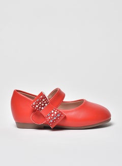 Buy Velcro Flat Ballerinas Red in UAE