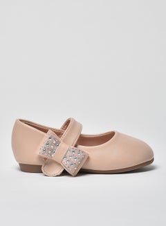 Buy Velcro Flat Ballerinas Nude Pink in Saudi Arabia