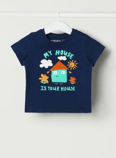 Buy Baby Boys Crew Neck Short Sleeve T-Shirt Dark Blue in UAE