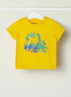 Buy Baby Boys Crew Neck Short Sleeve T-Shirt Lemon Yellow in UAE