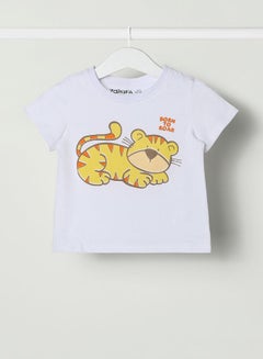 Buy Baby Boys Crew Neck Short Sleeve T-Shirt Salt White in UAE