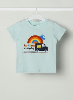 Buy Baby Boys Crew Neck Short Sleeve T-Shirt Mint in UAE