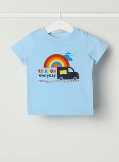 Buy Baby Boys Crew Neck Short Sleeve T-Shirt Sky Blue in UAE