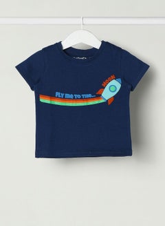 Buy Baby Boys Crew Neck Short Sleeve T-Shirt Estate Blue in UAE