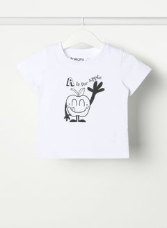 Buy Baby Boys Crew Neck Short Sleeve T-Shirt Pearl White in UAE