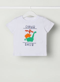 Buy Baby Boys Crew Neck Short Sleeve T-Shirt Daisy White in UAE