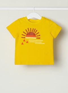 Buy Baby Boys Crew Neck Short Sleeve T-Shirt Lemon Zest in UAE