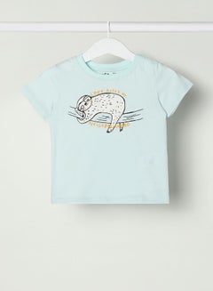 Buy Baby Boys Crew Neck Short Sleeve T-Shirt Mint in UAE