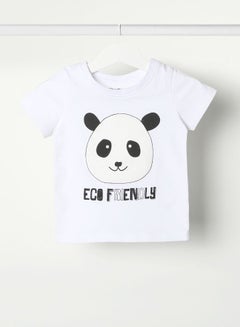 Buy Baby Boys Crew Neck Short Sleeve T-Shirt Pearl White in UAE