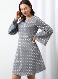 Buy Casual Mini Dress Blue/White in Saudi Arabia