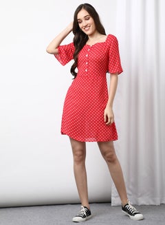 Buy Casual Mini Dress Red in Saudi Arabia