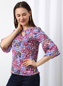 Buy Casual Woven Top Multicolour in Saudi Arabia