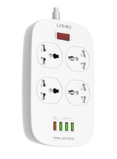 Buy USB Power Strip With Socket White 2meter in Saudi Arabia