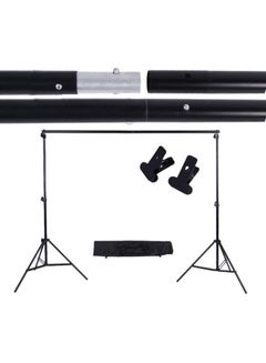 Buy Adjustable Background Support Stand Photo Backdrop Crossbar Kit Black/Silver in Saudi Arabia