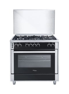Buy 5 Burner Gas Cooker 90 x 60 cm  ,1 year Warranty SGC916FSBGOF Silver/Black in UAE