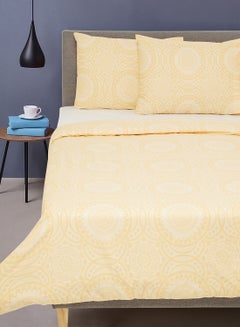 Buy Duvet Cover Set - With 1 Duvet Cover 160X200 Cm And 2 Pillow Cover 50X75 Cm - For Twin Size Mattress - Granada Gold 100% Cotton Percale 180 Thread Count Gold Twin none in UAE