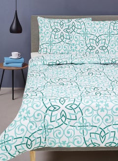 Buy Comforter Set With Pillow Cover 50X75 Cm, Comforter 160X220 Cm - For Twin Size Mattress - 100% Cotton Elana - Sleep Well Lightweight And Warm Bed Linen Elana Green in UAE