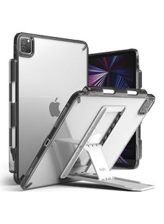 Buy Fusion Plus Cover with Tablet Stand for iPad Pro 11" Case (2020/2021) TPU Bumper Hard PC Back Cover with Pen/Pencil Holder - Smoke black/Light gray in UAE