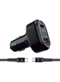 Buy 63W Pd Car Charger With Type C Cable Black in UAE