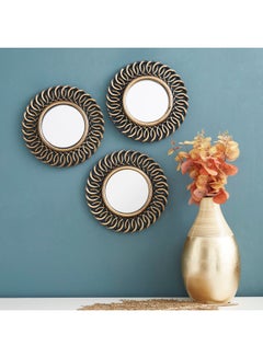 Buy 3-Piece Mirror Set Gold 2 x 25cm in UAE