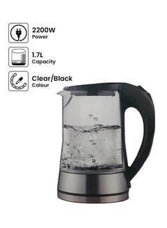 Buy Electric Kettle 1.7 L 2200.0 W S7098 Clear/Black in Saudi Arabia