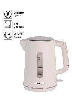 Buy Plastic Electric Kettle, 1.7 Liter 1.7 L 2200.0 W TKP-2217-C White in Egypt