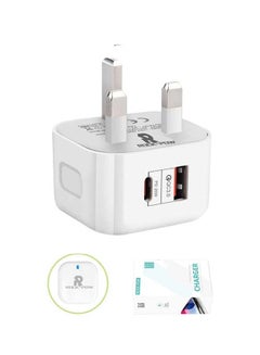 Buy 20W USB Type C Fast Charger for iphone13 PD Dual Port Power Delivery 3.0 Adapter Plug white in Egypt