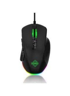 Buy GTI Gaming 5000DPI Adjustable 3/9 Buttons RGB Lighting Optical USB Wired Mouse Grey in Saudi Arabia