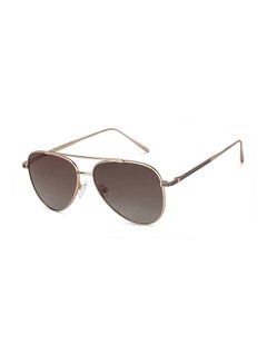 Buy Tints Full Rim Polarized And UV Protection Aviator Stylish & Premium Sunglasses JJ S11472L - Lens Size: 55mm - Gold in UAE