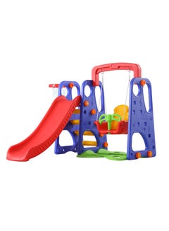اشتري 3-In-1 Adjustable Swing And Slide With Basketball Game Learning Education Toy Set 180x162x126cm في السعودية
