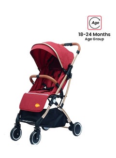 Buy Baby Foldable Stroller With Multiple Recline Position And Adjustable Canopy Red/Black in Saudi Arabia