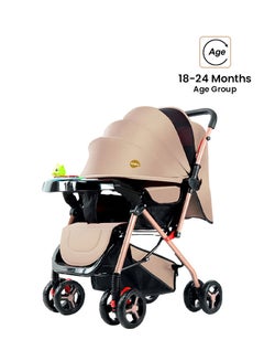 Buy Two Way Push Baby Stroller With Adjustable Handles Brown in Saudi Arabia