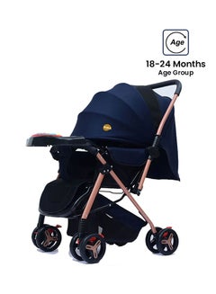 Buy Two Way Push Baby Stroller With Adjustable Handles Blue in Saudi Arabia