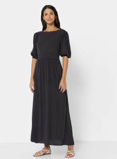 Buy Puff Sleeve Maxi Dress Phantom in Saudi Arabia