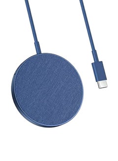Buy Magnetic Wireless Charging Pad With Sleek Design Blue in UAE