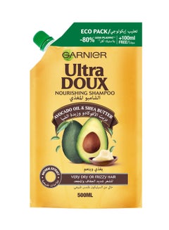 Buy Ultra Doux Avocado Oil and Shea Butter Nourishing Shampoo Eco Pack 500ml in UAE