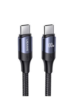Buy US-SJ524 U71 Type-C To Type-C 100W PD Fast Charging & Data Cable Nylon Braided Aluminum Alloy 100W For Mobile /Ipad /Mac 1.2m Black in UAE
