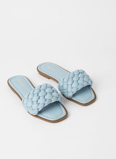 Buy Marsil Weave Detail Flat Sandals Blue in Saudi Arabia