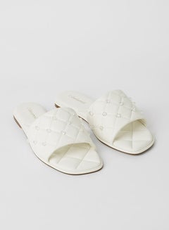 Buy Cardiff Dimond Detail Flat Sandals White in Saudi Arabia