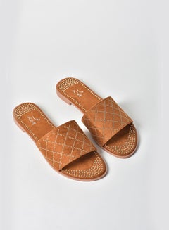 Buy Stylish Flat Sandals Camel in Saudi Arabia