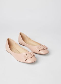 Buy Stylish Comfortable Slip-On Flat Ballerina Nude Pink in Saudi Arabia