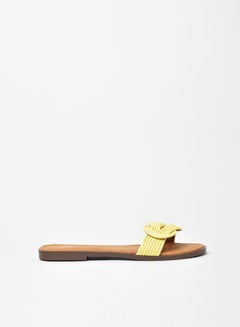 Buy Stylish Flat Sandals Yellow in UAE