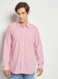 اشتري قميص بتصميم مخطط   Pink/White في السعودية