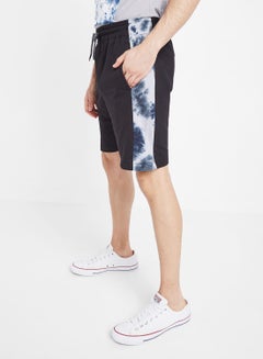 Buy Tie-Dye Side Panel Shorts Black in Saudi Arabia