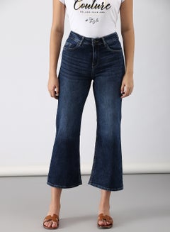 Buy Casual Slim Fit Jeans Dark Blue in Saudi Arabia