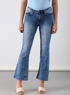 اشتري Casual Flared Fit Jeans Dark Blue في السعودية
