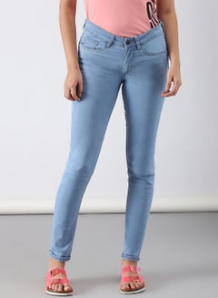 اشتري Casual Slim Fit Jeans Denim Blue في الامارات