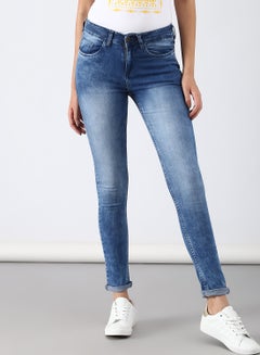 Buy Casual Skinny Fit Jeans Blue in Saudi Arabia