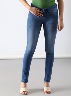 Buy Casual Skinny Fit Jeans Dark Blue in Saudi Arabia