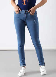 Buy Casual Skinny Fit Jeans Pale Blue in Saudi Arabia